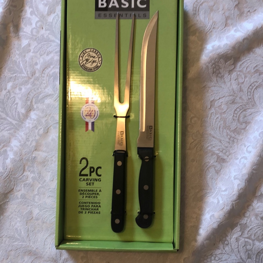 Carving set stainless steel